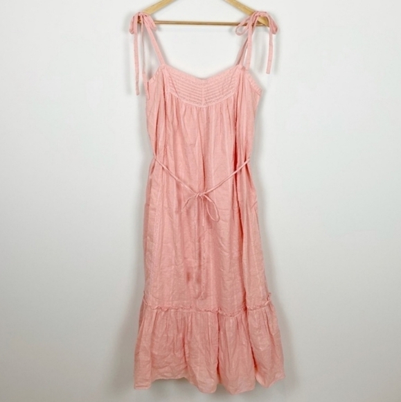 Rebecca Taylor LA VIE Kelsey Textured Midi Dress In Color Blossom Size L - Picture 2 of 16